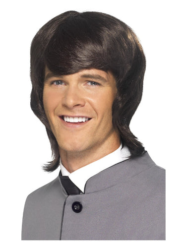 60s Male Mod Wig, Brown – Front